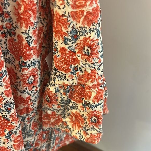 Style & Co vintage orange floral peplum blouse Size PXL - Picture 3 of 10